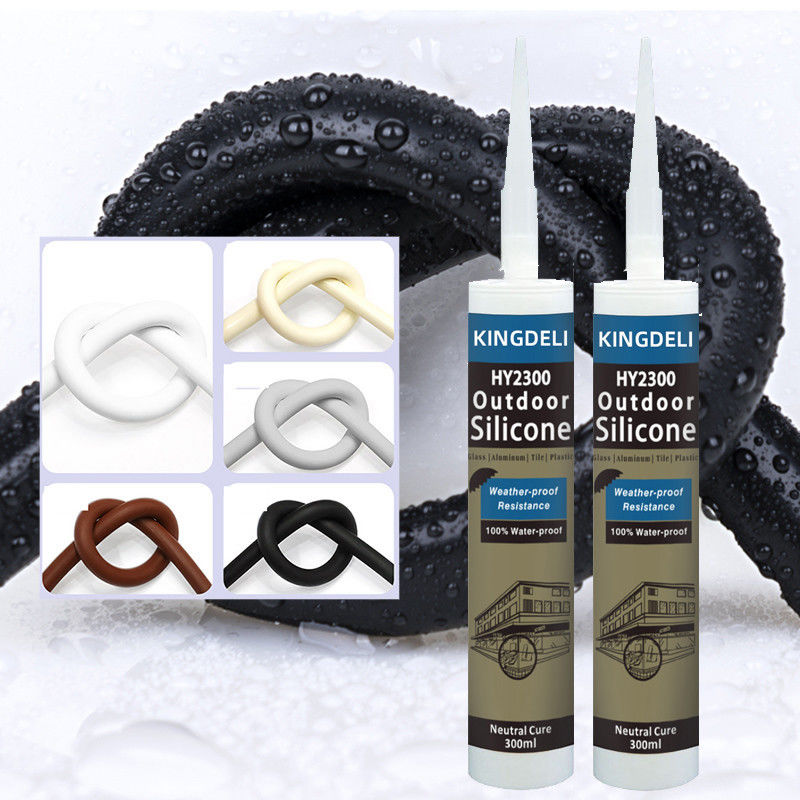 Lem Kaca Pintu Silikon Netral Dengan Warna Abu-Abu Hitam Putih