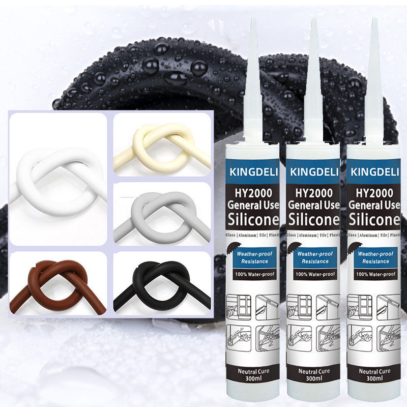 Sealant Silikon Netral Hitam Tahan Cuaca Untuk Dekorasi Dalam Ruangan