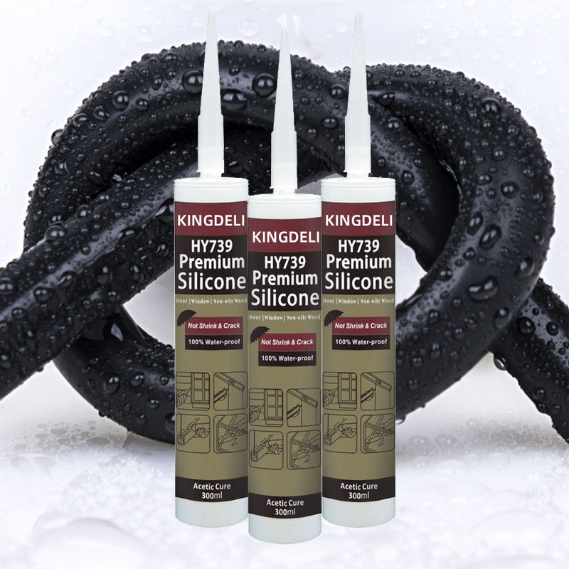 Silicone Sealant Konstruksi Acetic Dengan Warna Putih Hitam Transparan